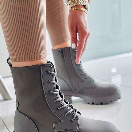 Stylish Comfort Lace-Up Heel Boots 171641