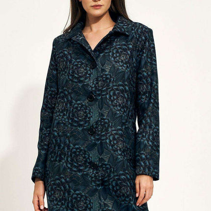 Elegant Button Up Overcoat With Classic Collar Design