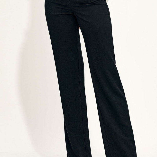 Chic High Waisted Wide Leg Trousers With Button Details