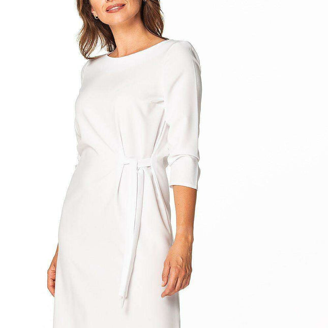 Tessita Elegant Midi Dress with Tie-Waist