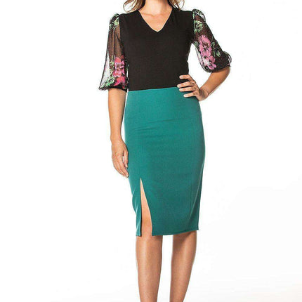 Elegant Side-Slit Midi Skirt