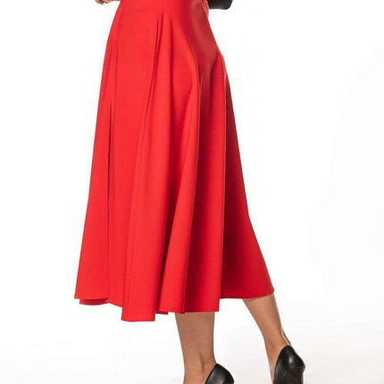 Sophisticated Mid-Calf Skirt with Chic Zipper Accent