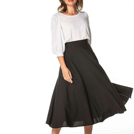 Sophisticated Mid-Calf Slit Skirt with Eye-Catching Zipper Accent
