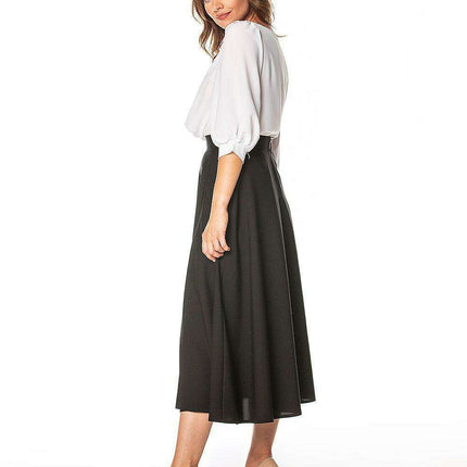 Sophisticated Mid-Calf Slit Skirt with Eye-Catching Zipper Accent