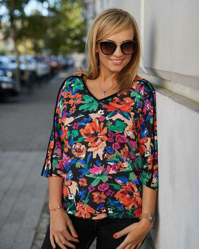 Elegant Aurora Kimono Sleeve Blouse