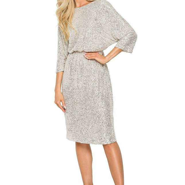 Glimmering Open Back Sequin Evening Dress for Dazzling Occasions