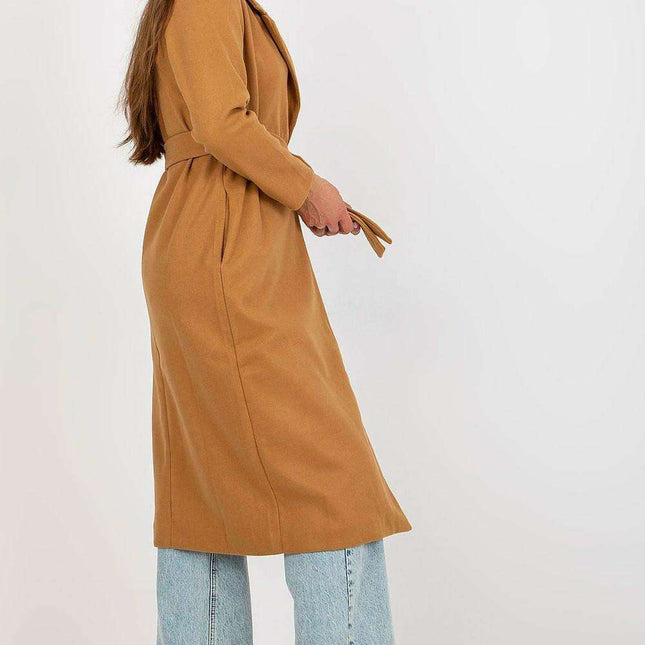 Chic Polyester Tie-Waist Wrap Coat for Women