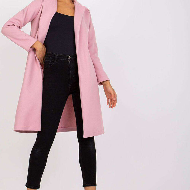 Chic Parisian Long Coat With Eye Catching Shoulder Details