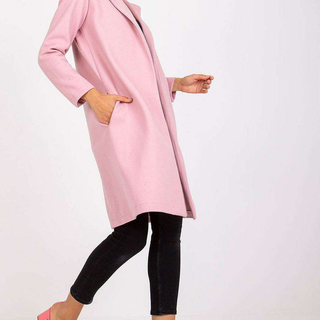 Chic Parisian Long Coat With Eye Catching Shoulder Details