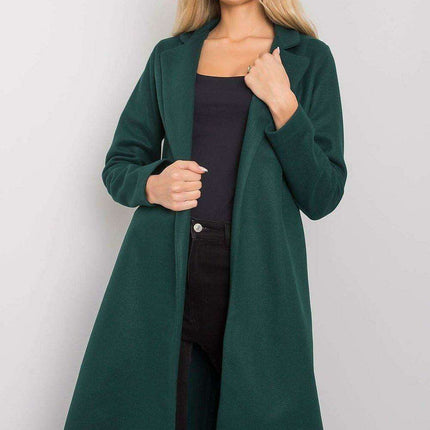 Chic Parisian Long Coat With Eye Catching Shoulder Details