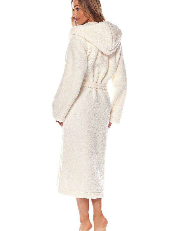Plush Knit Hooded Long Bathrobe for Women - Ultimate Comfort and Elegance