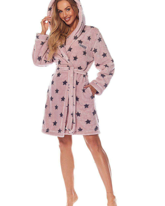 Starlit Serenity Women's Hooded Bathrobe