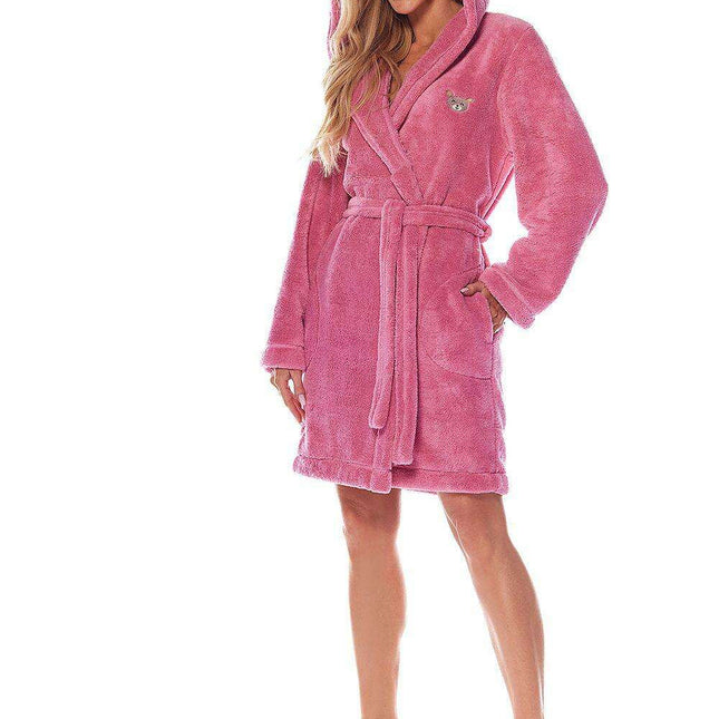 Elegant Women's Hooded Bathrobe - Ideal for Relaxing Nights