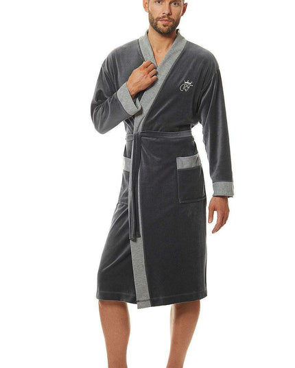 Men's Luxe Plush Velour Bathrobe by L&L Collection