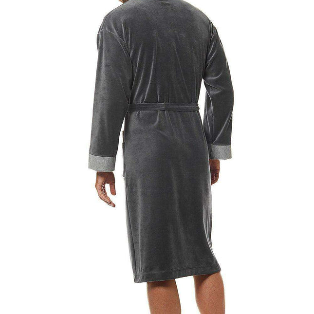 Men's Luxe Plush Velour Bathrobe by L&L Collection