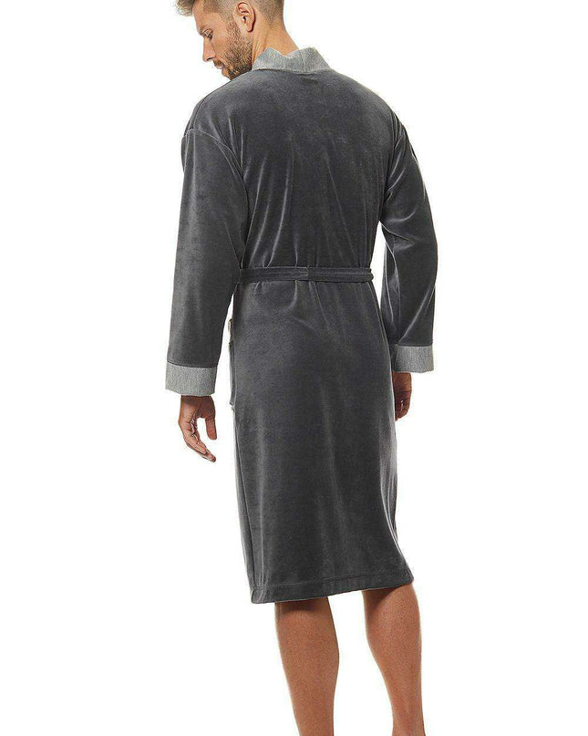 Men's Luxe Plush Velour Bathrobe by L&L Collection