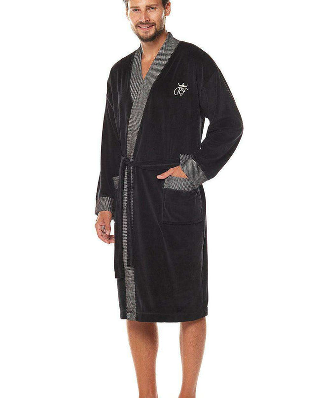 Sumptuous Men's Velour Shawl Collar Robe