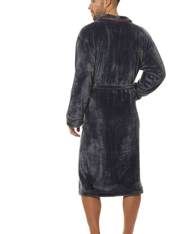 Sophisticated Knit Men's Lounge Robe with Functional Pockets