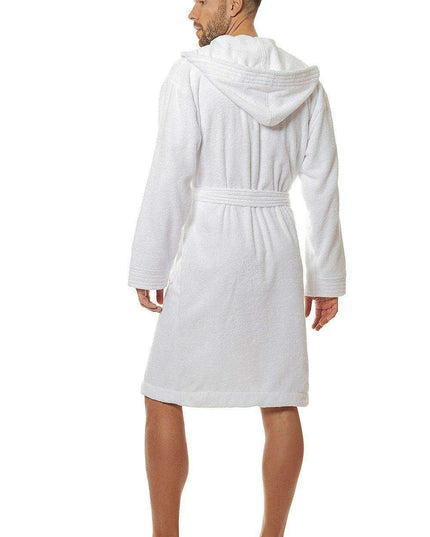 Men's Deluxe Hooded Cotton Robe with Practical Pockets