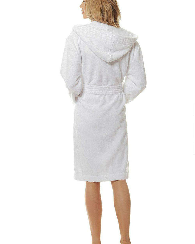 Luxurious Women's Hooded Cotton Bathrobe - L&L Collection