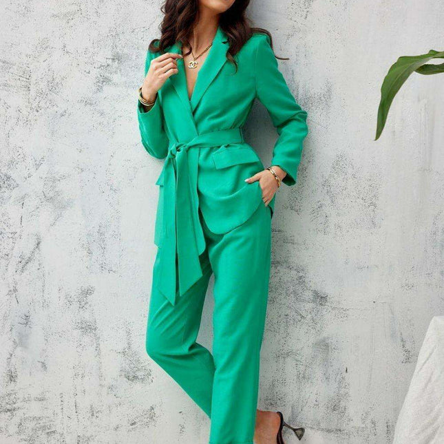 Vibrant High-Waisted Ankle-Length Trousers for Women by Roco Fashion