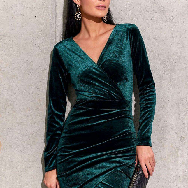 Chic Layered Neckline Evening Gown for Women by Roco Fashion