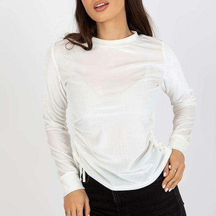 Chic Customizable Velour Blouse - Soft Cotton Fusion
