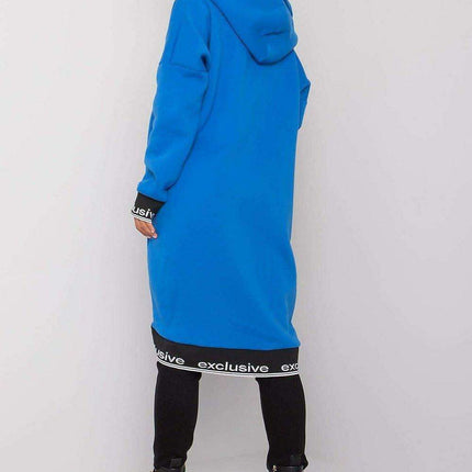 Chic Dark Blue Women's Zip-Up Hoodie with Convenient Pockets