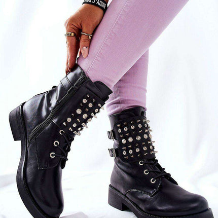 Chic Eco-Friendly Leather Ankle Boots with Zipper and Sparkling Details