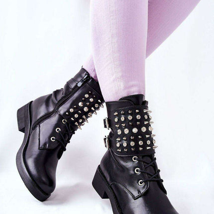 Chic Eco-Friendly Leather Ankle Boots with Zipper and Sparkling Details