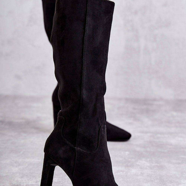 Stylish Eco-Suede Knee-High Heel Boots for Every Occasion