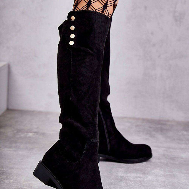 Elegant Eco-Suede Thigh-High Boots Model 173604
