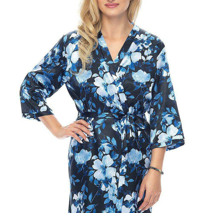 Elegant Satin Floral Robe - Women's Luxury Loungewear
