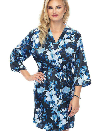 Elegant Satin Floral Robe - Women's Luxury Loungewear