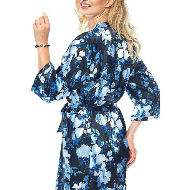 Elegant Satin Floral Robe - Women's Luxury Loungewear