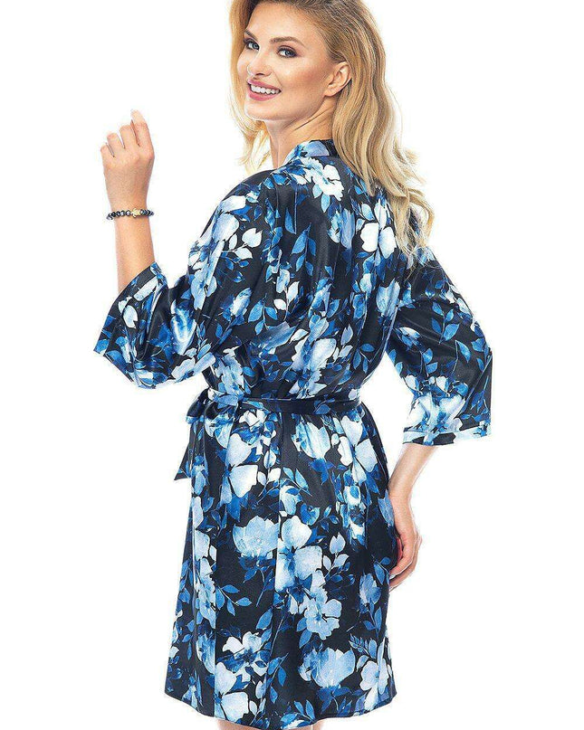 Elegant Satin Floral Robe - Women's Luxury Loungewear