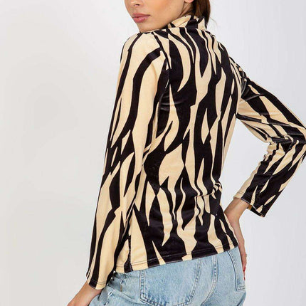 Chic Velour Blouse With Parisian Flair European Elegance