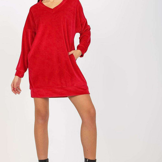 Chic Velvet Heart Neckline Day Dress Rue Paris Elegance