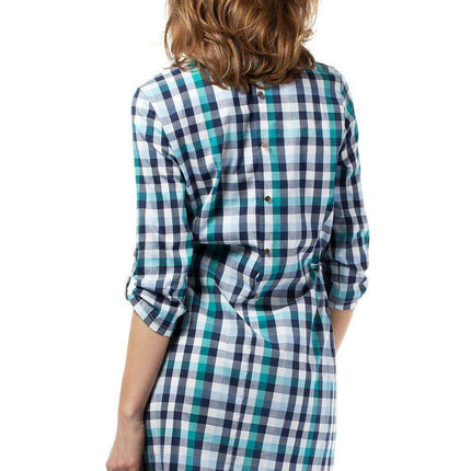 Elegant Plaid Heart Day Dress with Chic Gold Accents - Model 42511 Moe