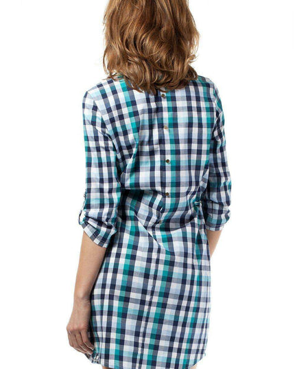 Elegant Plaid Heart Day Dress with Chic Gold Accents - Model 42511 Moe
