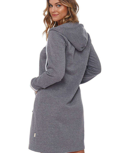 Opulent Women's Hooded Zip-Up Bathrobe for Ultimate Comfort