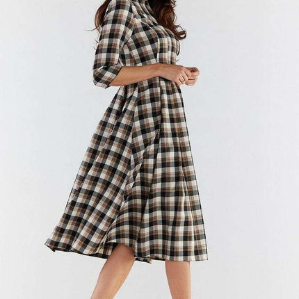 Chic Checkered Midi Daydress
