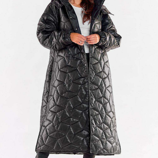 Quilted Hooded Coat with Enhanced Mobility Design