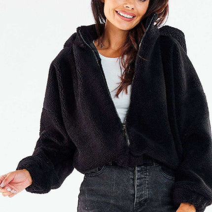 Cozy Autumn Hooded Jacket with Stylish Ribbed Hem