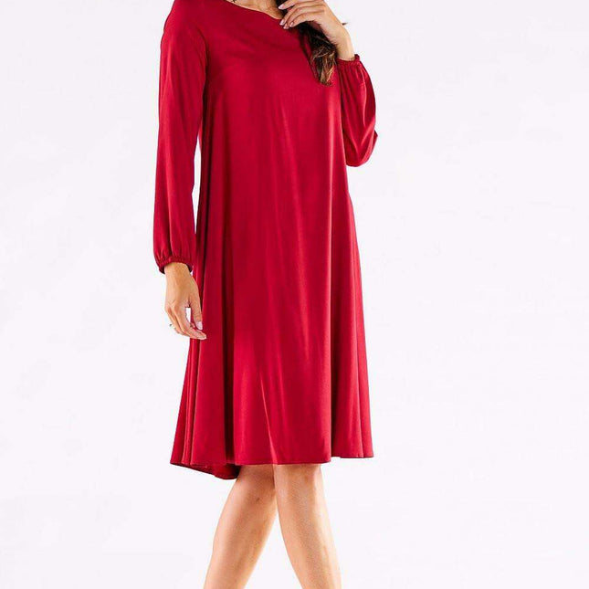 Trendy Trapeze Daydress with Comfy Elastic Sleeves
