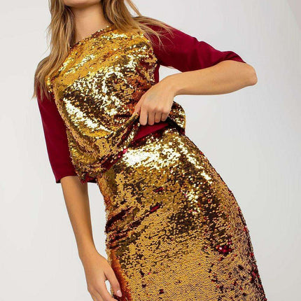 Dazzling Sequin-Studded Pencil Skirt