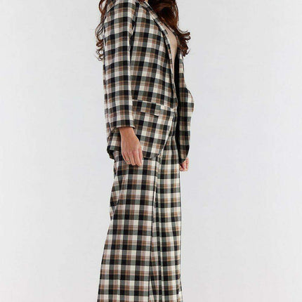 Elevated High-Waist Wide-Leg Trousers with Sleek Zip Closure