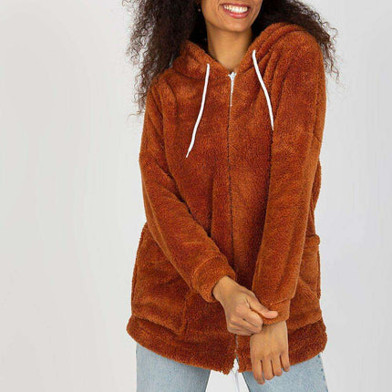 Chic Parisian Fur Lined Hooded Sweatshirt For Women