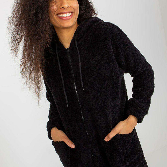 Chic Faux Fur Lined Hooded Zip Sweatshirt For Women