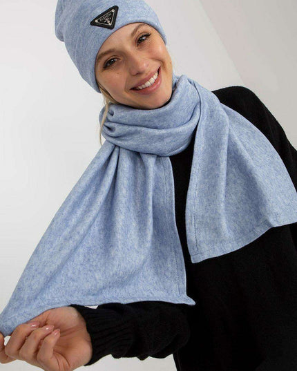 Elegant Angora Blend Winter Hat and Scarf Duo